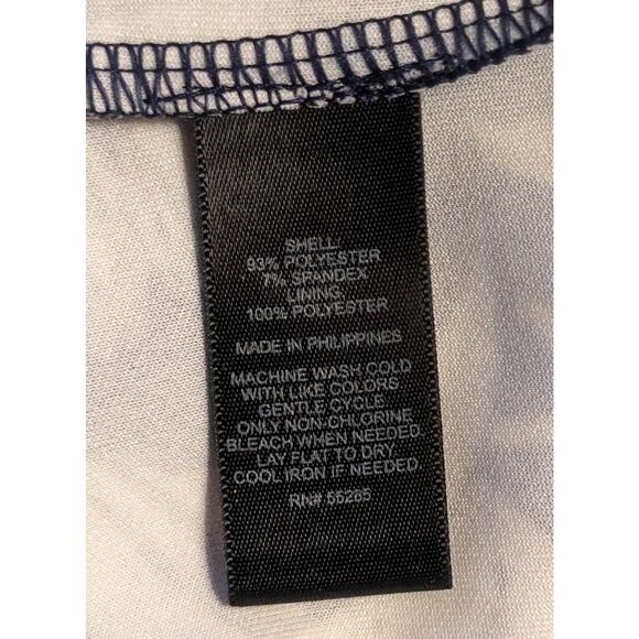 Express Sheath Dress Size 2 Blue White 
Strapless Stretch Large Floral Bodycon - Picture 10 of 10